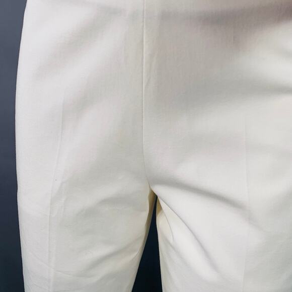 RIVAMONTI Size 4 White Cotton Blend Narrow Leg Dress Pants - Picture 6 of 10